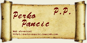 Perko Pančić vizit kartica